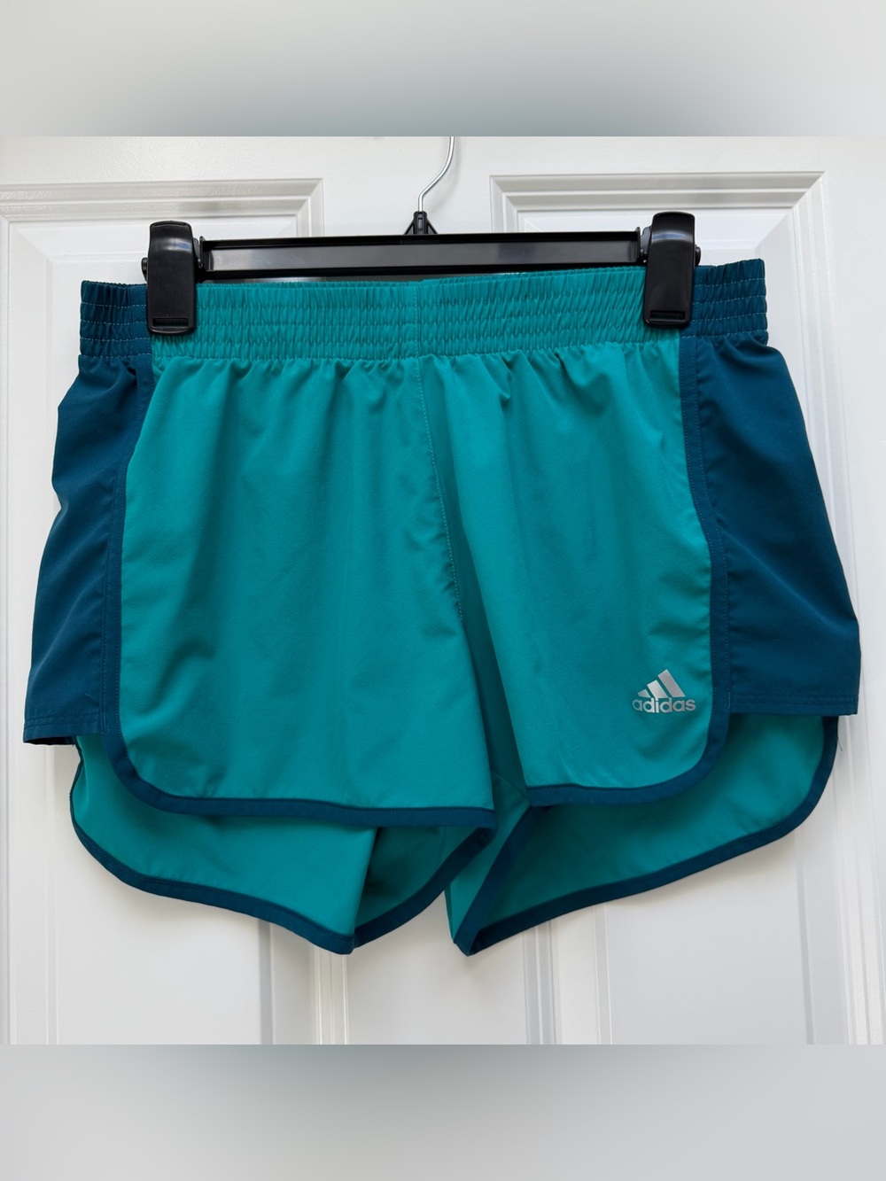 ADIDAS CLIMALITE RUNNING ATHLETIC ACTIVEWEAR PULL ON SHORTS TEAL BLUE MEDIUM
